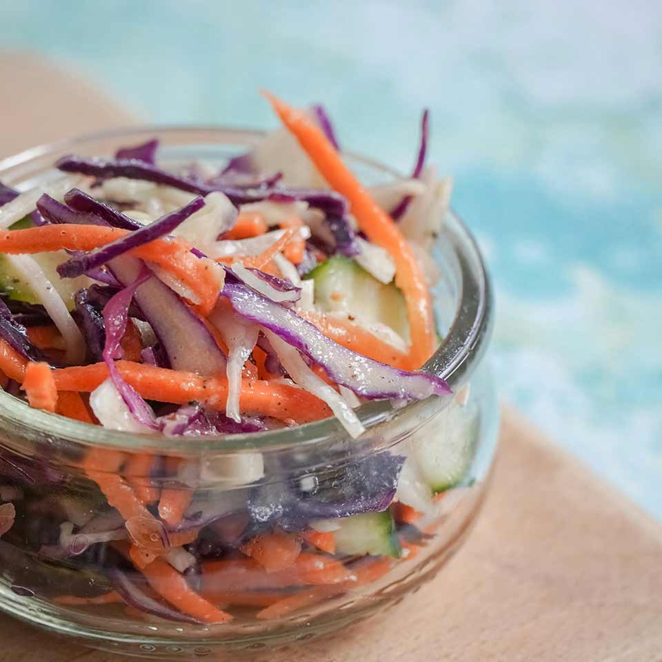 vibrant red cabbage salad